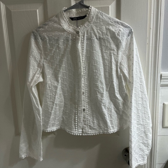 High collar long sleeve Zara xs top - Picture 2 of 6